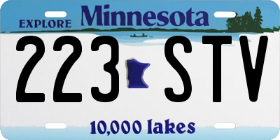 MN license plate 223STV