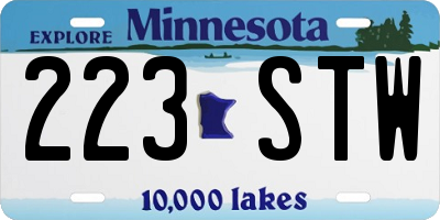 MN license plate 223STW