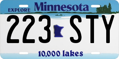 MN license plate 223STY