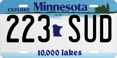 MN license plate 223SUD
