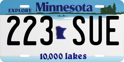 MN license plate 223SUE