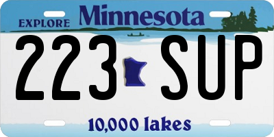 MN license plate 223SUP