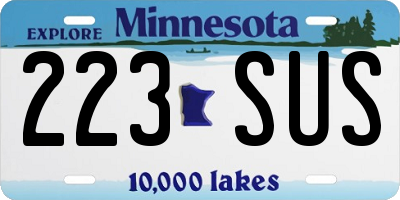 MN license plate 223SUS