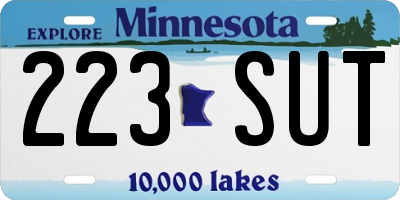 MN license plate 223SUT