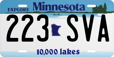 MN license plate 223SVA
