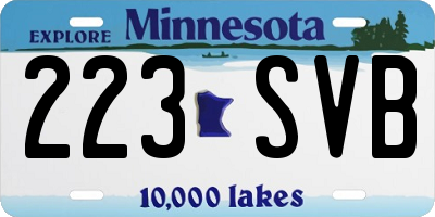 MN license plate 223SVB