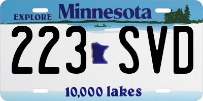 MN license plate 223SVD