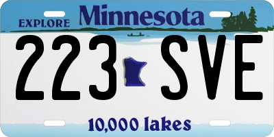 MN license plate 223SVE
