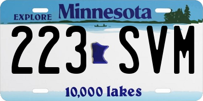 MN license plate 223SVM