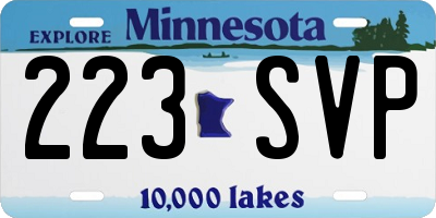 MN license plate 223SVP