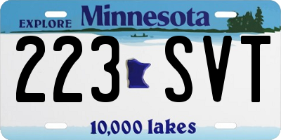 MN license plate 223SVT