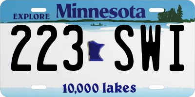 MN license plate 223SWI