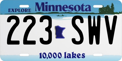 MN license plate 223SWV