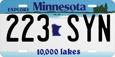 MN license plate 223SYN