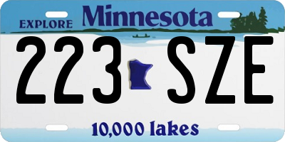 MN license plate 223SZE