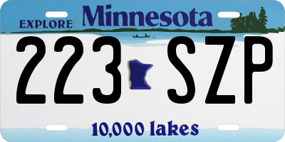 MN license plate 223SZP