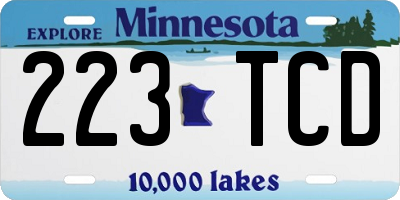 MN license plate 223TCD