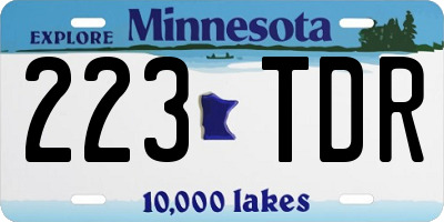 MN license plate 223TDR