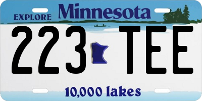 MN license plate 223TEE
