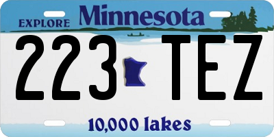 MN license plate 223TEZ