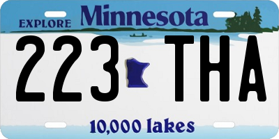 MN license plate 223THA