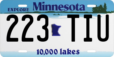 MN license plate 223TIU
