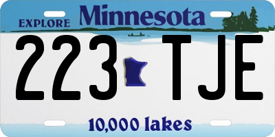 MN license plate 223TJE