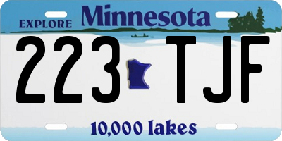 MN license plate 223TJF