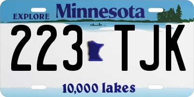 MN license plate 223TJK