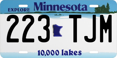 MN license plate 223TJM