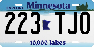 MN license plate 223TJO