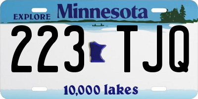 MN license plate 223TJQ