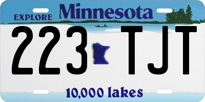 MN license plate 223TJT