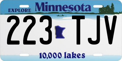 MN license plate 223TJV