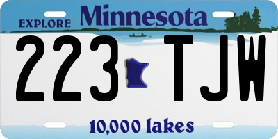 MN license plate 223TJW