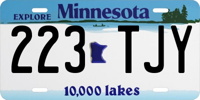 MN license plate 223TJY