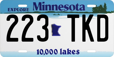 MN license plate 223TKD