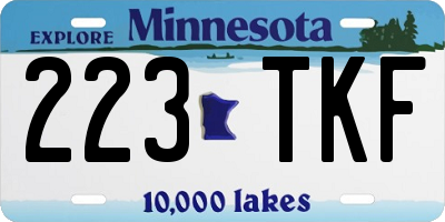 MN license plate 223TKF