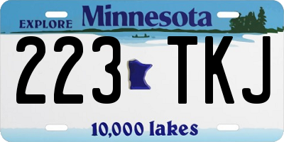 MN license plate 223TKJ