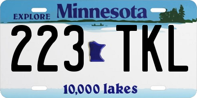 MN license plate 223TKL
