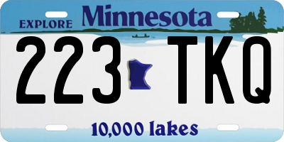 MN license plate 223TKQ