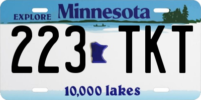 MN license plate 223TKT