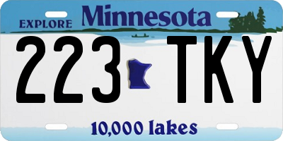 MN license plate 223TKY