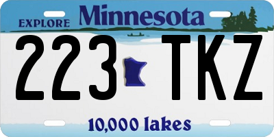 MN license plate 223TKZ
