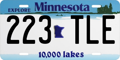 MN license plate 223TLE