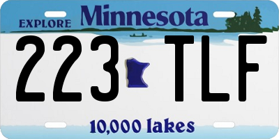 MN license plate 223TLF