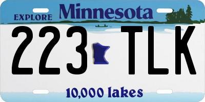 MN license plate 223TLK