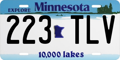 MN license plate 223TLV