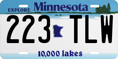 MN license plate 223TLW