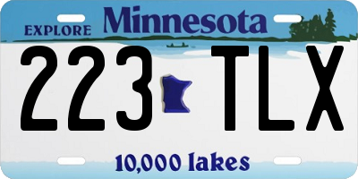 MN license plate 223TLX